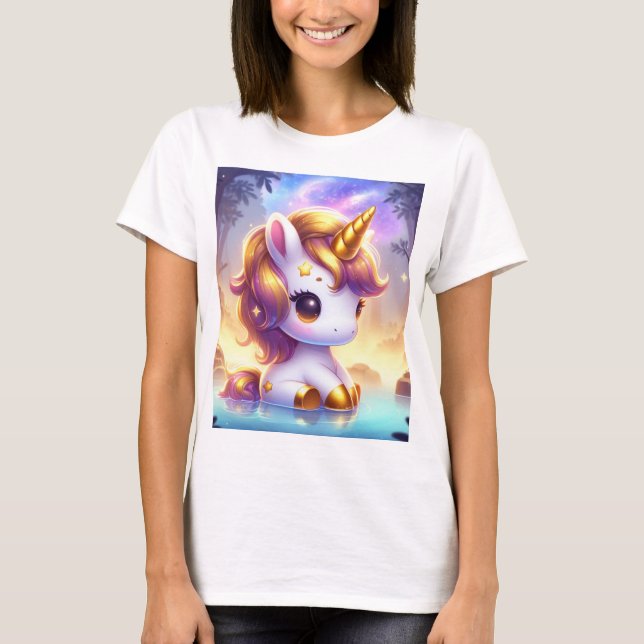 Hot Springs Unicorn Basic T-Shirt (Devant)