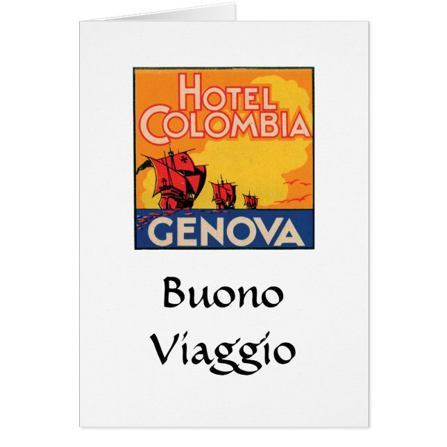 Hotel Columbia Genova Étiquette de bagages (Devant)