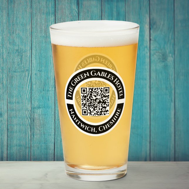 Hôtel ou bar Boissons de verre avec code QR (Créateur téléchargé)