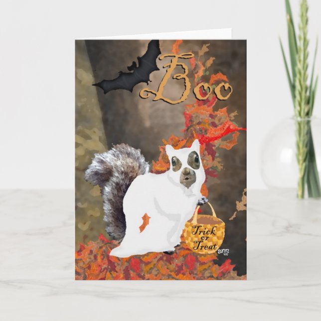 Hou! Carte d'Halloween écureuil (Devant)