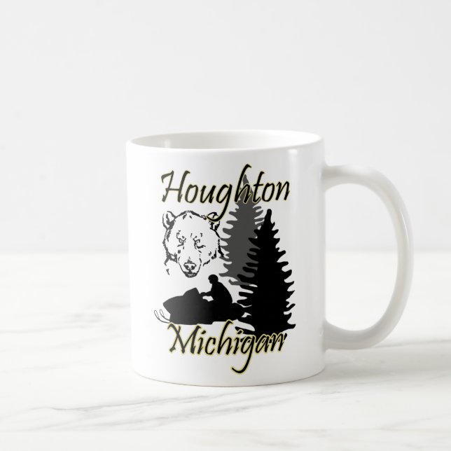 Houghton Michigan Snowmobile Bear Mug (Droite)