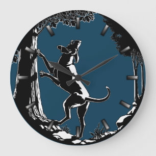 Hound Chien Horloge Chasse Chien Art Mur Horloge