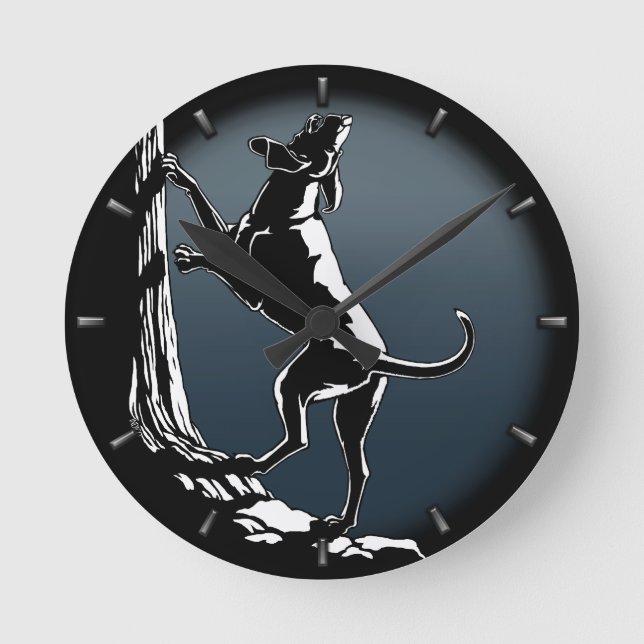Hound Chien Horloge Chasse Chien Art Mur Horloge (Recto)