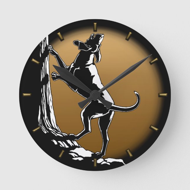 Hound Chien Horloge Chasse Chien Art Mur Horloge (Recto)