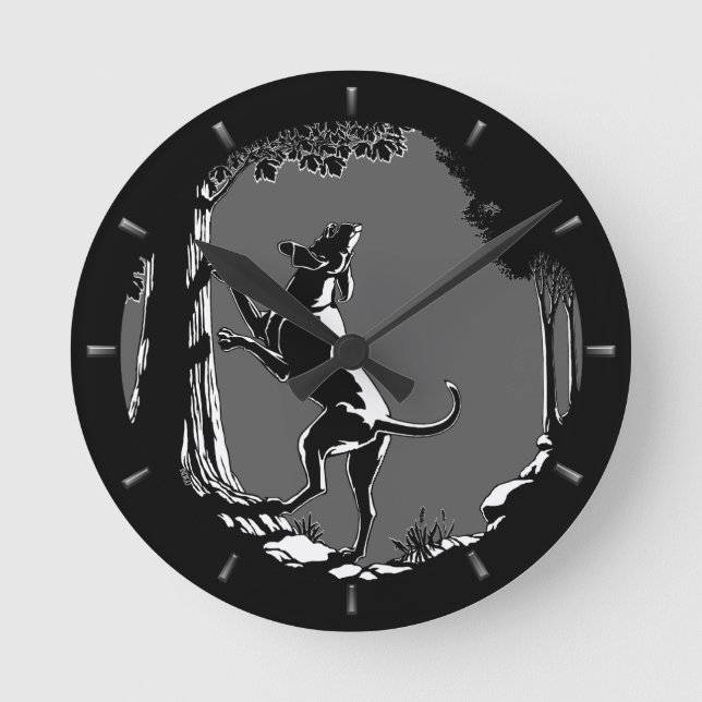Hound Chien Horloge Chasse Chien Art Mur Horloge (Recto)