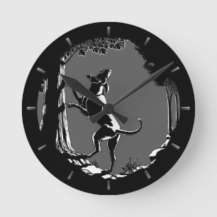Hound Chien Horloge Chasse Chien Art Mur Horloge