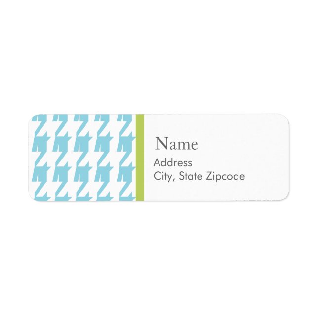 Houndstooth bleu | ÉTIQUETTE DE ADRESSE (Devant)