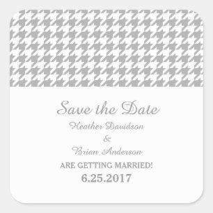 Houndstooth Enregistrer les stickers Date, gris