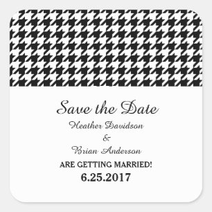 Houndstooth Enregistrer les stickers Date, Noir