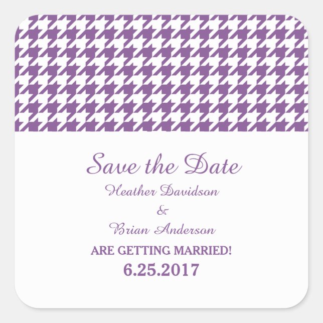 Houndstooth Enregistrer les stickers Date, violet (Devant)