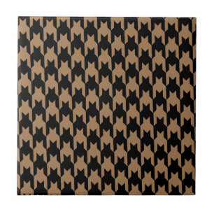 houndstooth motif carreau noir et or