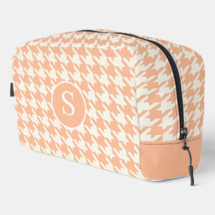 Houndstooth Pêcher Fuzz & Sac de toilette blanc