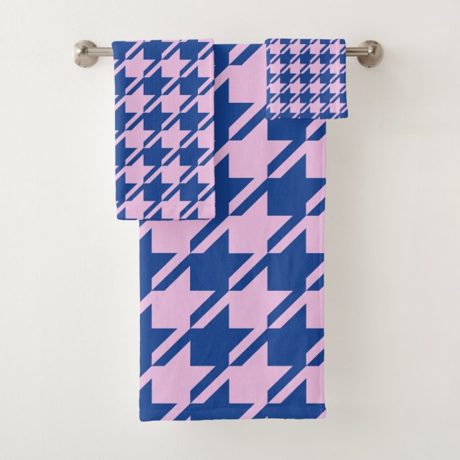Houndstooth rose+Motif mixte bleu (En situation)