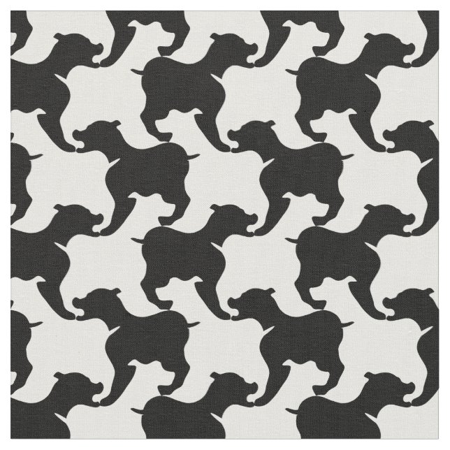 Houndstooth Style Tesselation noir tissu chien (Fermer)
