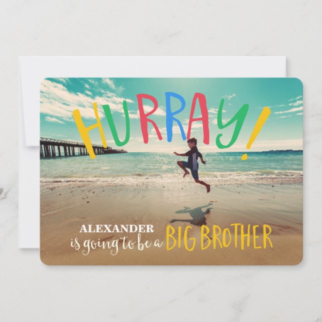 Hourra ! | Big Brother Photo Faire-part de grosses (Devant)