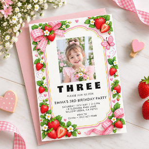 Hourra Elle a Trois Ans Invitation Personnalisée a