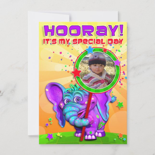 Hourra ! Invitation d'anniversaire avec "Les Belli (Devant)