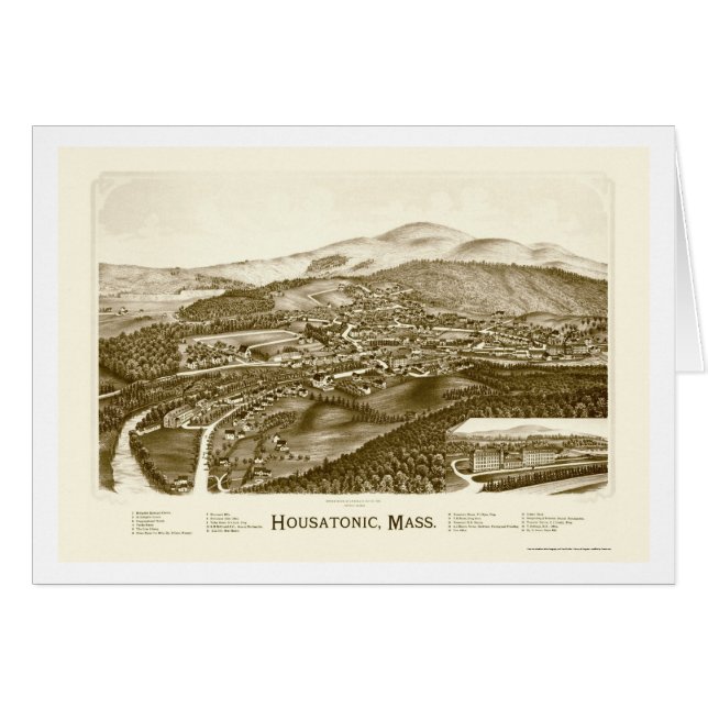 Housatonic, carte panoramique de mA - 1890 (Devant horizontal)