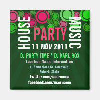 House Music Party Événement Magnet promotionnel