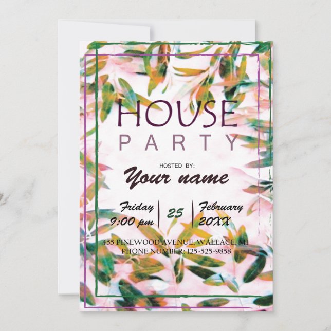 HOUSE PARTY - carte d'invitation (Devant)