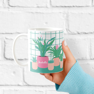 Houseplants Personalised Name Mug
