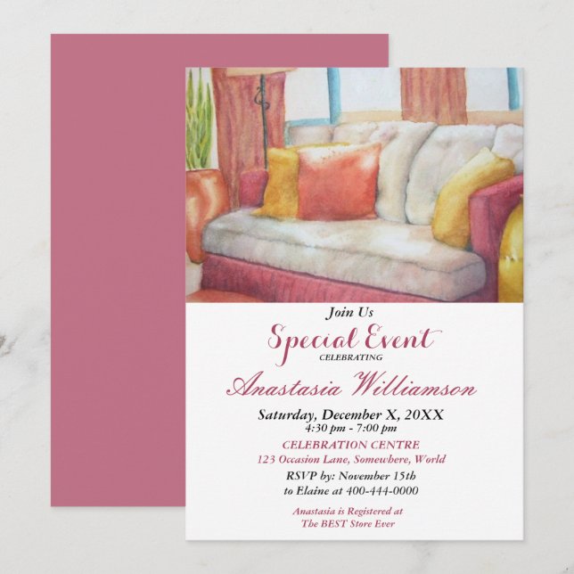 HOUSEWARMING FÊTE INVITATION (Devant / Derrière)