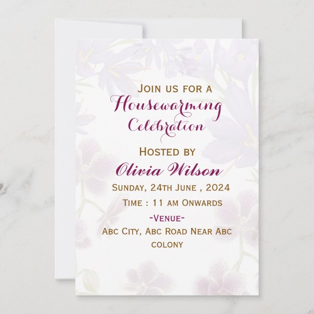 Housewarming Invitations  (Devant)
