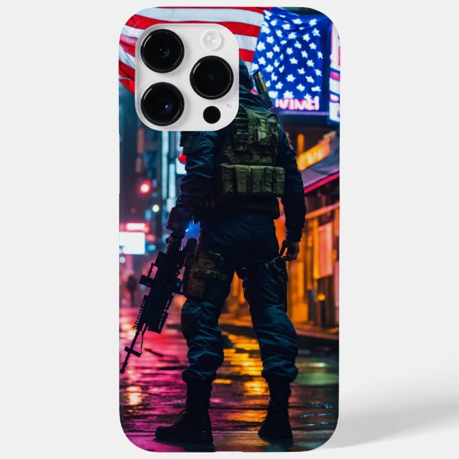 Housse Coque pour soldat américain iPhone 14 Pro M (Verso)