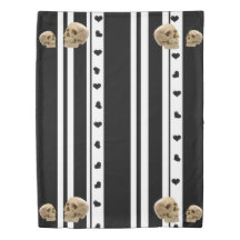 Coques de couverture de duvet Coeurs noirs Blancs