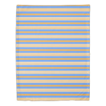 Couverture rayée bleue et orange de couette