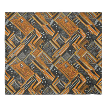 Motifs africains oranges et noirs