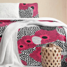 Pavot rose chaud moderne brillant motif floral