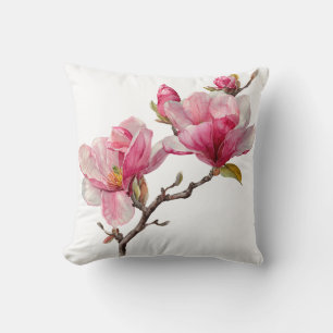Housse de coussin à branche de magnolia minimalist