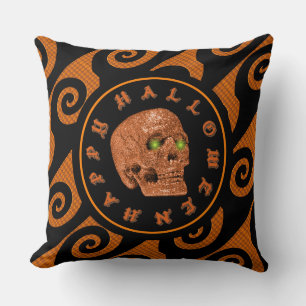 Housse de Coussin à Jeter Crâne Pailleté Joyeux Ha