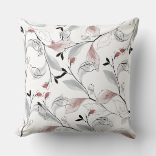 Housse de coussin à motif de branche de fleurs à l