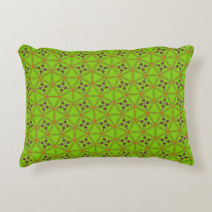 Housse de coussin à motif floral géométrique vert