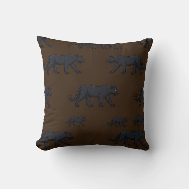 Housse de coussin à motif Safari Panthère (Recto)