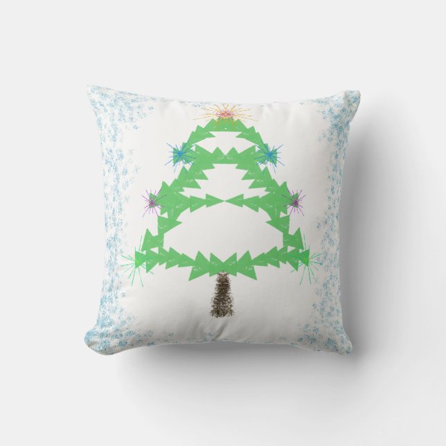 Housse de Coussin Arbre de Noël Étincelant (Recto)