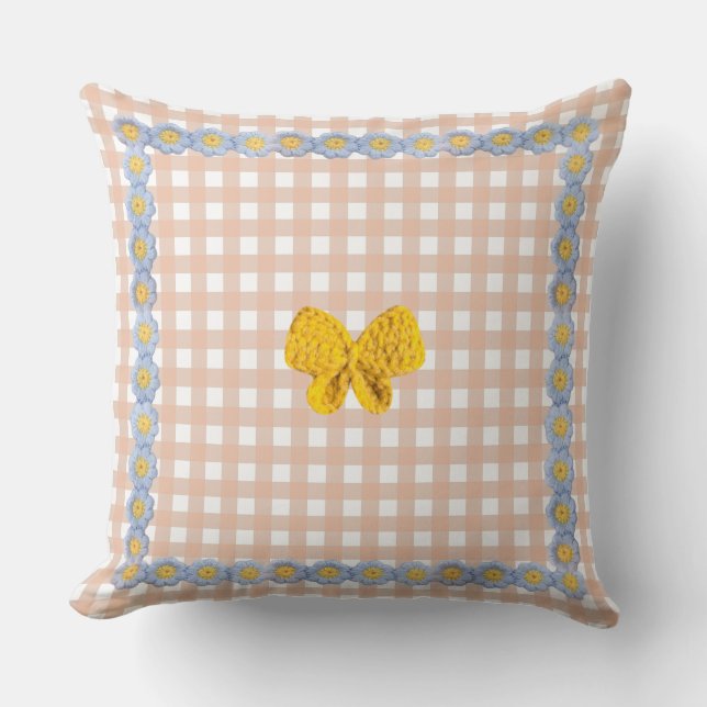 Housse de coussin au crochet élégant (Recto)