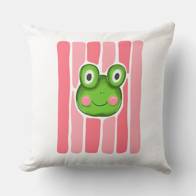 Housse de Coussin avec Graphisme de Grenouille Mig (Recto)