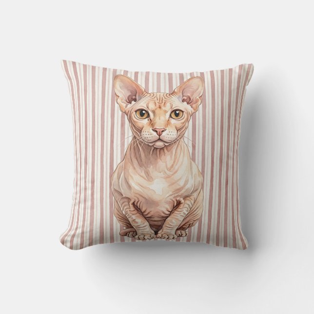 Housse de coussin avec portrait de chat fantaisist (Recto)