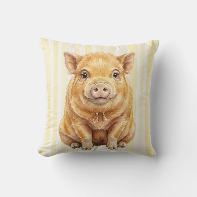 Housse de coussin de ferme de cochon Kunekune à l' (Recto)