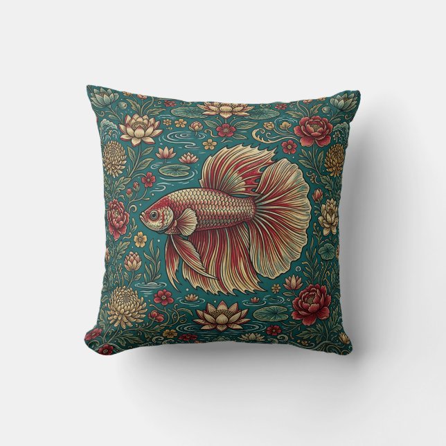 Housse de coussin de jardin de poisson Betta (Recto)
