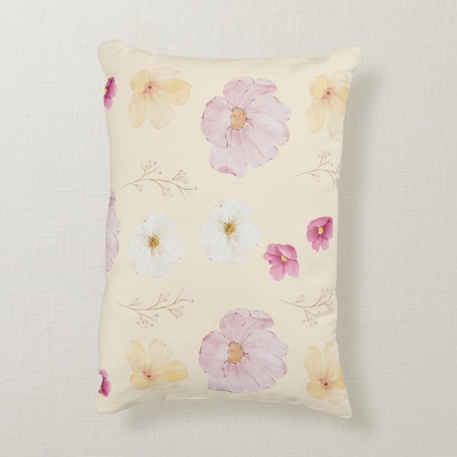 Housse de Coussin de Jeté Floral Warm Bloom (Dos(Vertical))