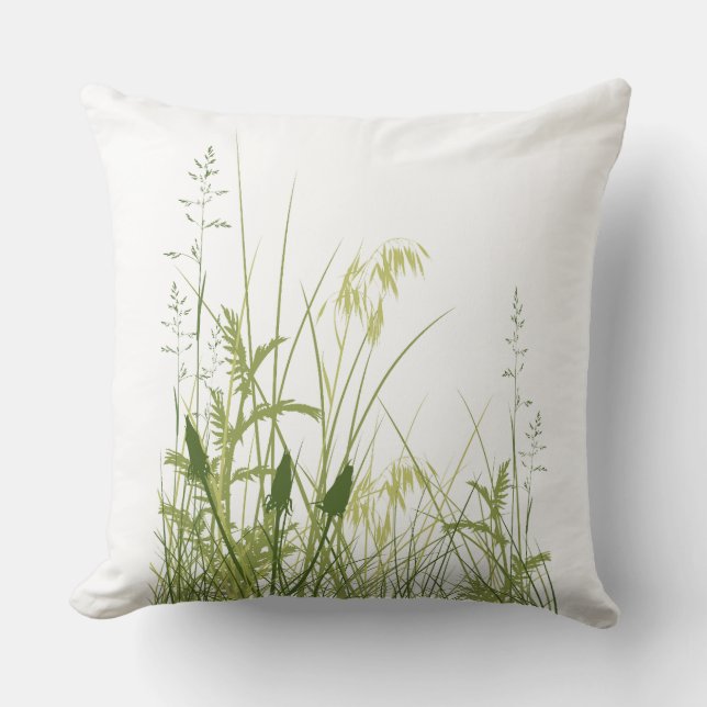 Housse de Coussin de Lancer de Botanique d'Herbe S (Recto)