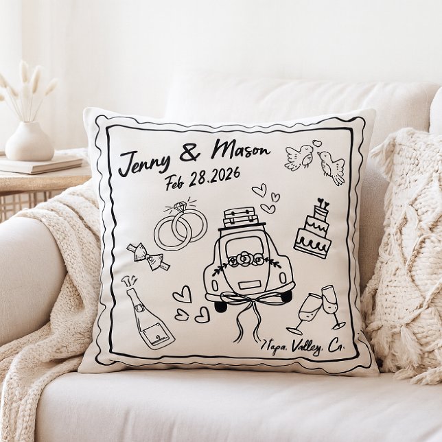 Housse de coussin de mariage personnalisée – Coupl (Créateur téléchargé)