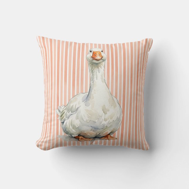 Housse de coussin décorative de ferme d'oie à l'aq (Recto)