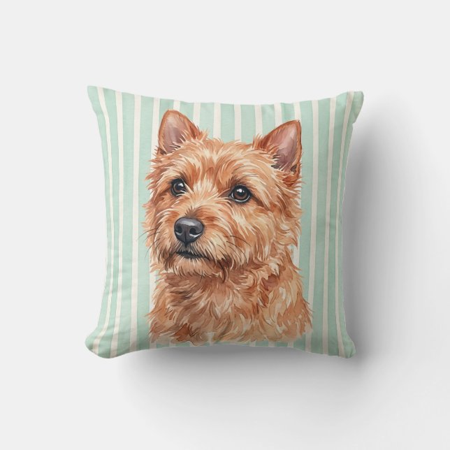 Housse de coussin décorative en aquarelle Norwich  (Recto)