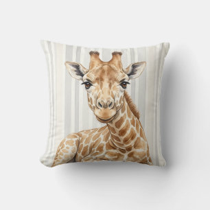 Housse de Coussin Décorative Girafe Aquarelle