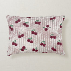 Housse de coussin en crochet Cerise – Rose pastel
